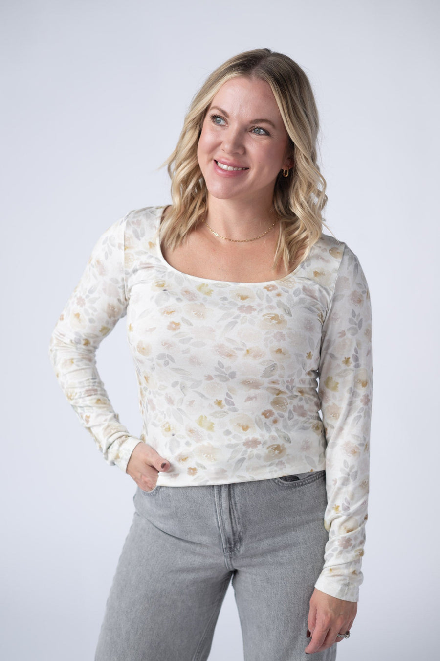 WAREHOUSE Alyssa Long Sleeve Top - Blush Floral