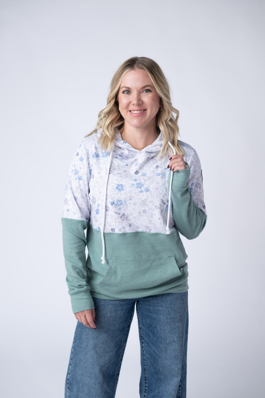 WAREHOUSE Hailey Pullover Hoodie - Spring Meadows and Sage