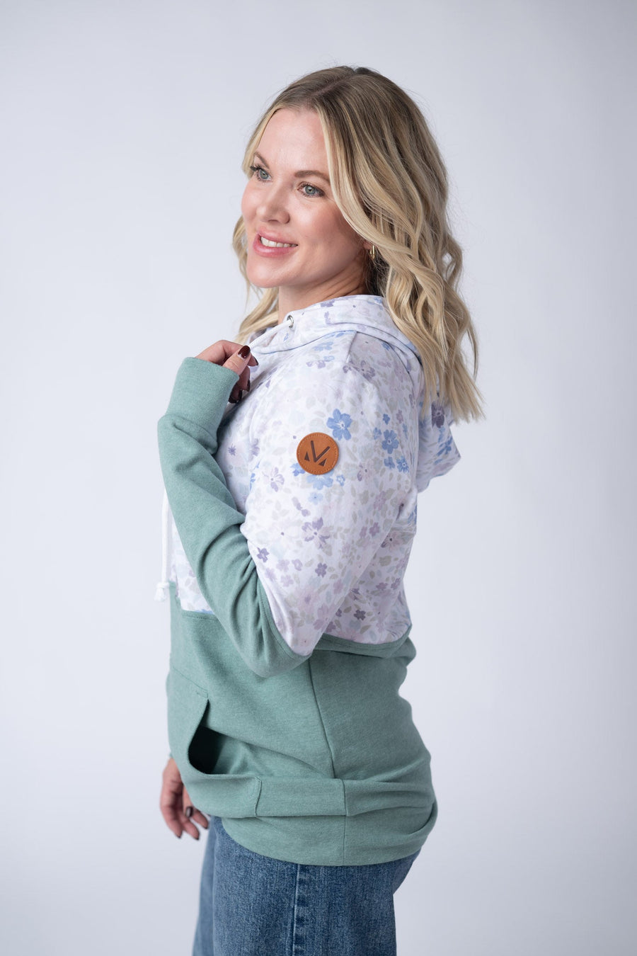 WAREHOUSE Hailey Pullover Hoodie - Spring Meadows and Sage