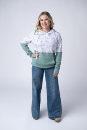 WAREHOUSE Hailey Pullover Hoodie - Spring Meadows and Sage