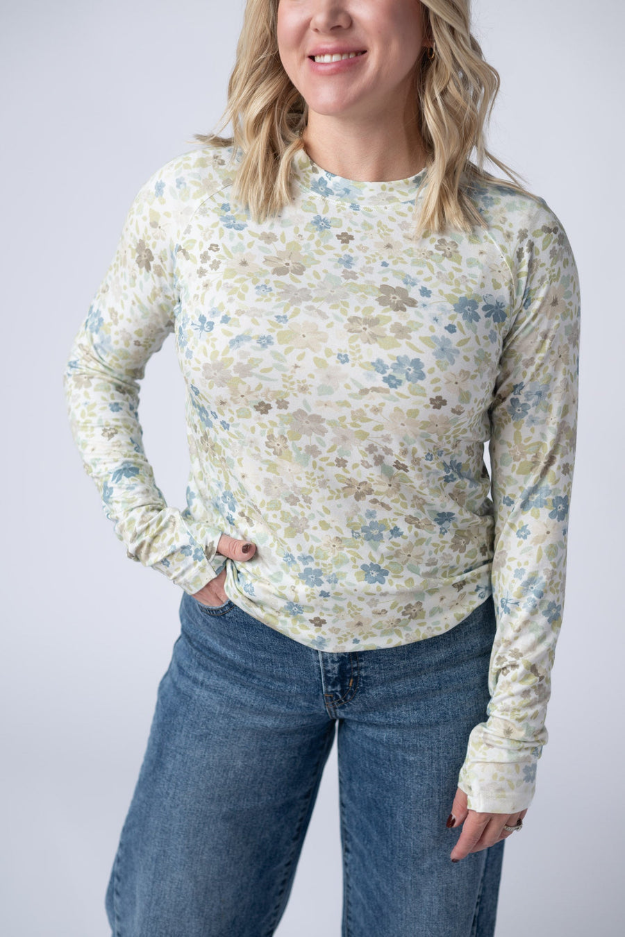 WAREHOUSE Blair Long Sleeve Top - Spring Meadows