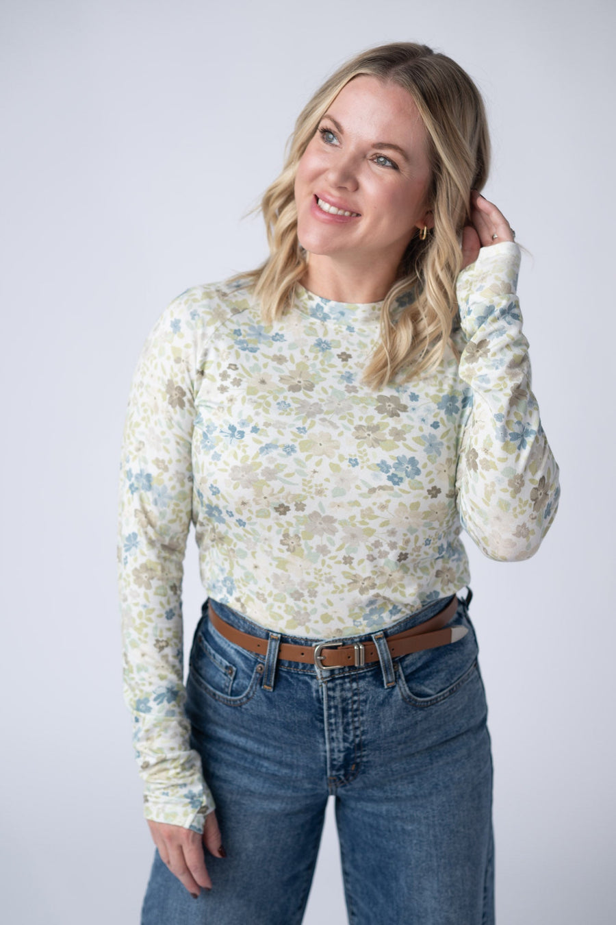 WAREHOUSE Blair Long Sleeve Top - Spring Meadows