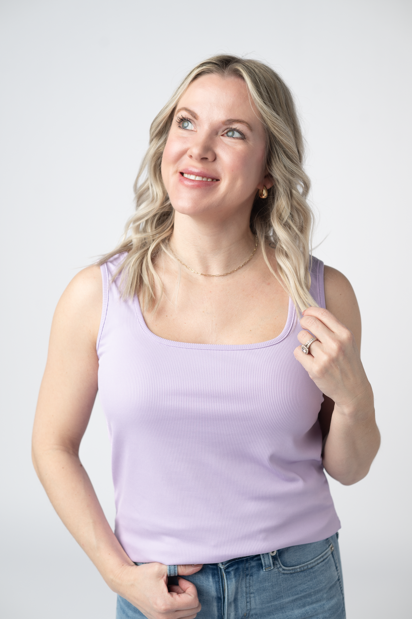 WAREHOUSE ONLY Rachel Ribbed Tank -  Lavender FINAL SALE