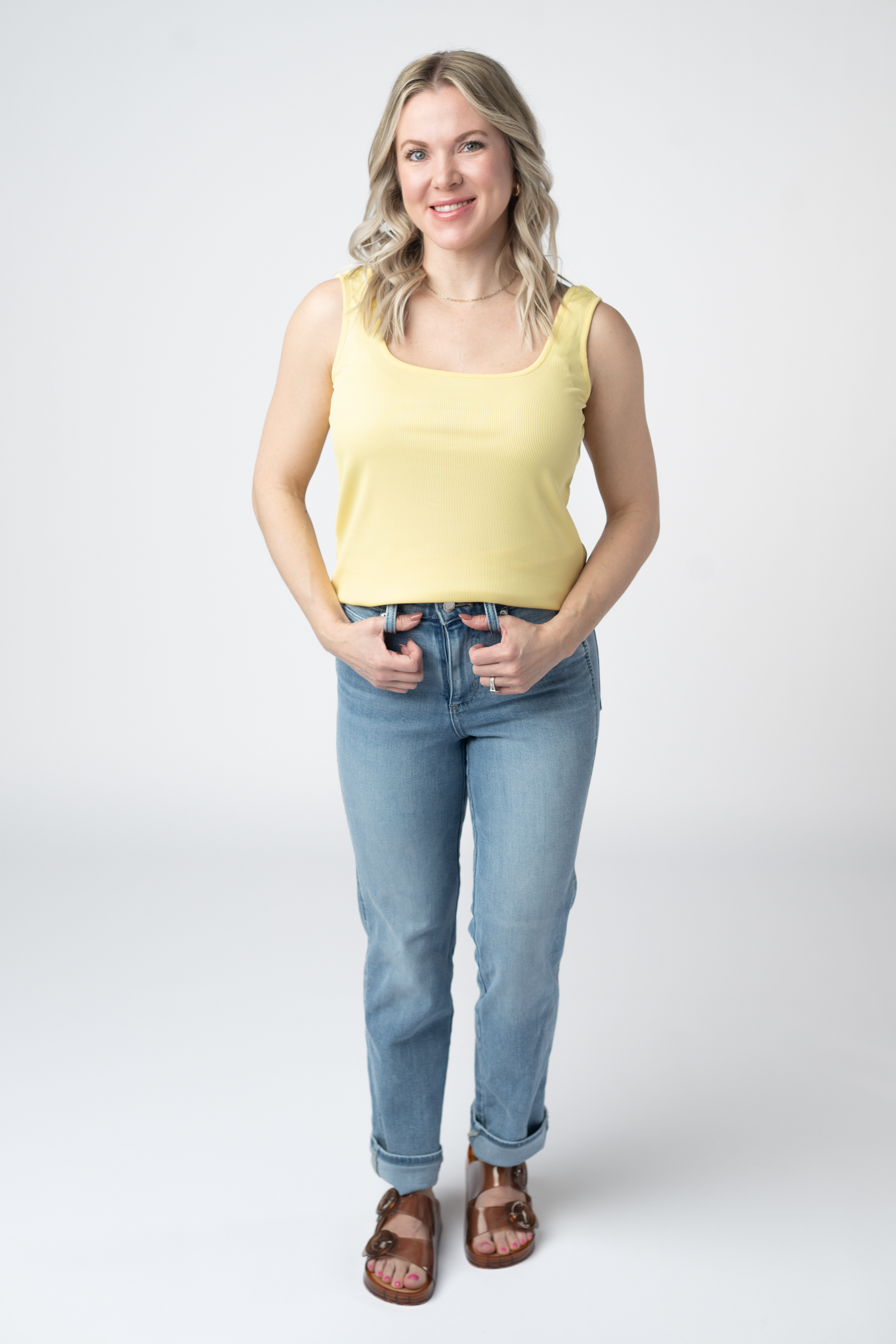 WAREHOUSE ONLY Rachel Ribbed Tank - Yellow FINAL SALE