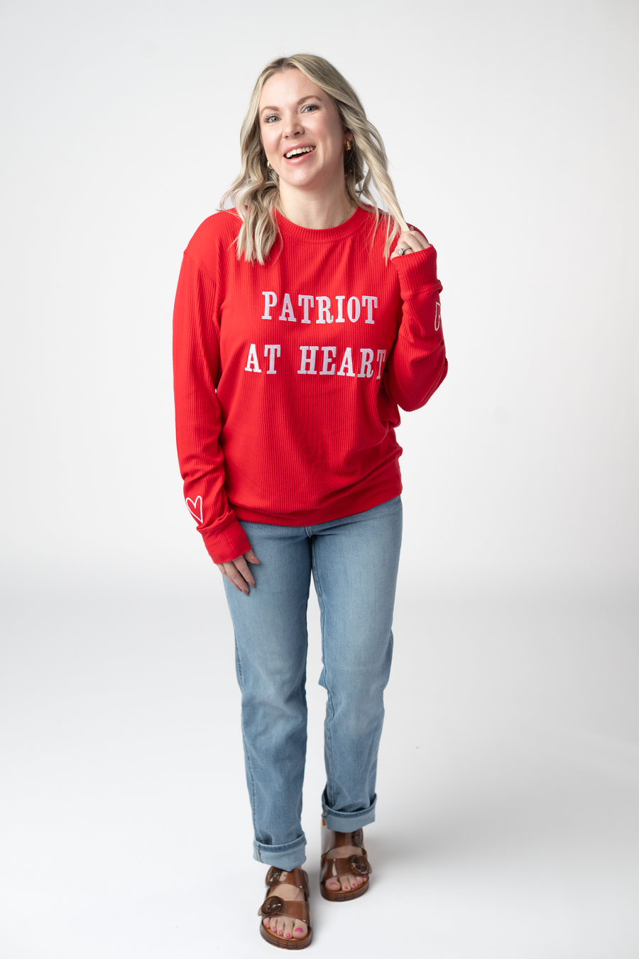WAREHOUSE ONLY Corrine Embroidered Pullover Top - Patriot at Heart FINAL SALE