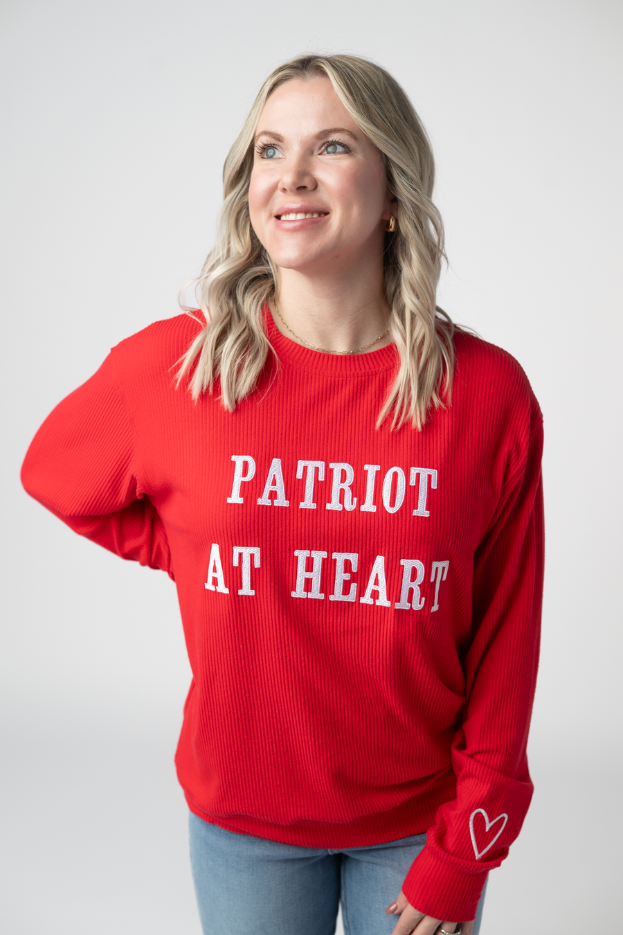 WAREHOUSE ONLY Corrine Embroidered Pullover Top - Patriot at Heart FINAL SALE