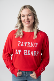 WAREHOUSE ONLY Corrine Embroidered Pullover Top - Patriot at Heart FINAL SALE