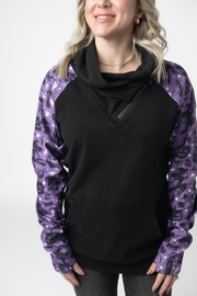 WAREHOUSE ONLY Zoey ZipCowl Sweatshirt - I Put A Spell On You and Black
