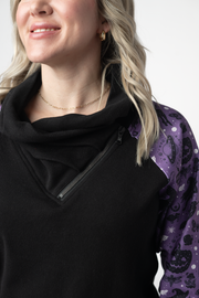 WAREHOUSE ONLY Zoey ZipCowl Sweatshirt - I Put A Spell On You and Black