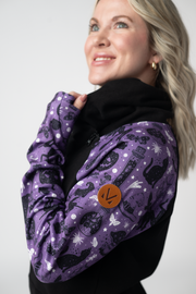 WAREHOUSE ONLY Zoey ZipCowl Sweatshirt - I Put A Spell On You and Black