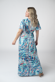 WAREHOUSE ONLY Millie Maxi Dress - Abstract Aqua Breeze FINAL SALE