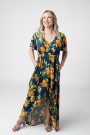 WAREHOUSE ONLY Harley High-Low Dress - Navy Citrus FINAL SALE