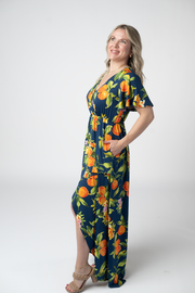 WAREHOUSE ONLY Harley High-Low Dress - Navy Citrus FINAL SALE