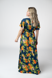 WAREHOUSE ONLY Harley High-Low Dress - Navy Citrus FINAL SALE