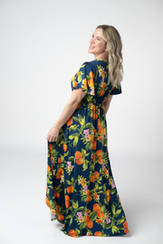 WAREHOUSE ONLY Harley High-Low Dress - Navy Citrus FINAL SALE
