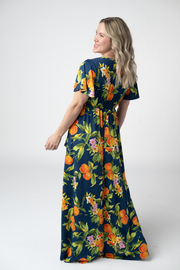 WAREHOUSE ONLY Harley High-Low Dress - Navy Citrus FINAL SALE