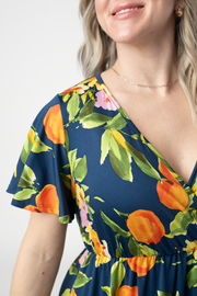 WAREHOUSE ONLY Harley High-Low Dress - Navy Citrus FINAL SALE