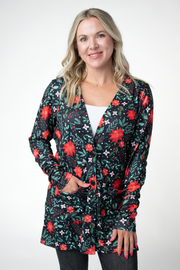 WAREHOUSE ONLY Cori Cardigan - Poinsettia Nights