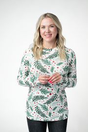 WAREHOUSE ONLY Blair Long Sleeve Top - Berry + Pine