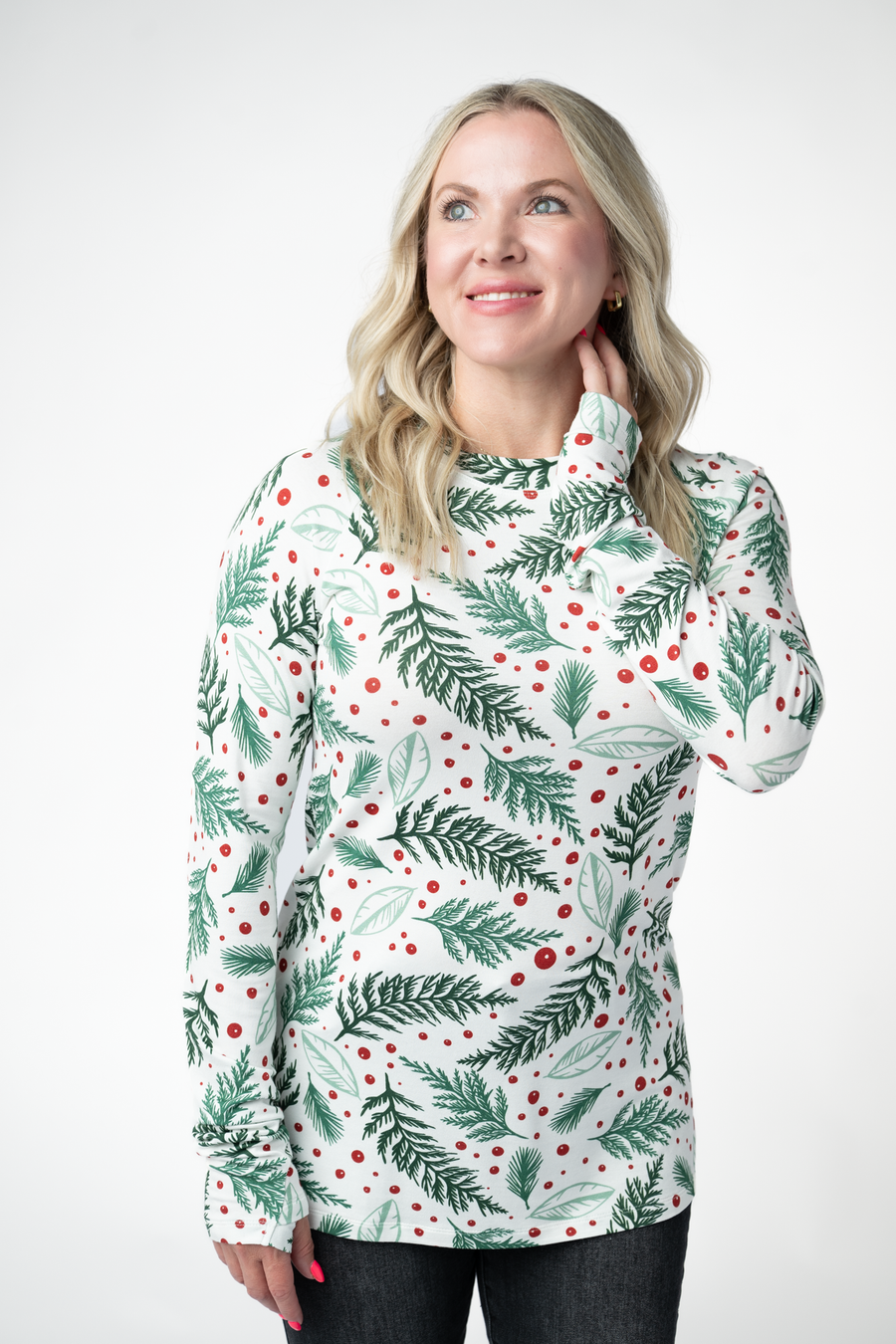WAREHOUSE ONLY Blair Long Sleeve Top - Berry + Pine