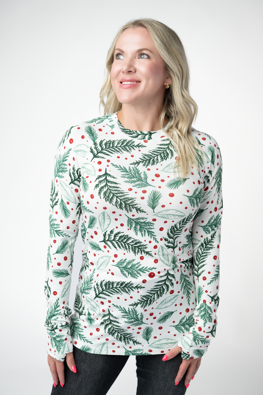 WAREHOUSE ONLY Blair Long Sleeve Top - Berry + Pine