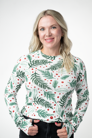 WAREHOUSE ONLY Blair Long Sleeve Top - Berry + Pine
