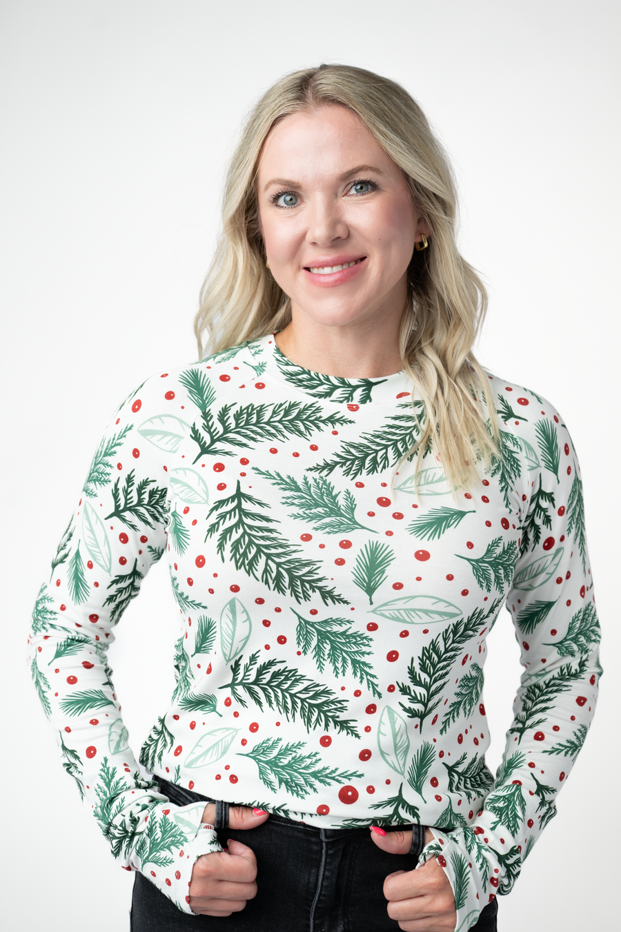 WAREHOUSE ONLY Blair Long Sleeve Top - Berry + Pine