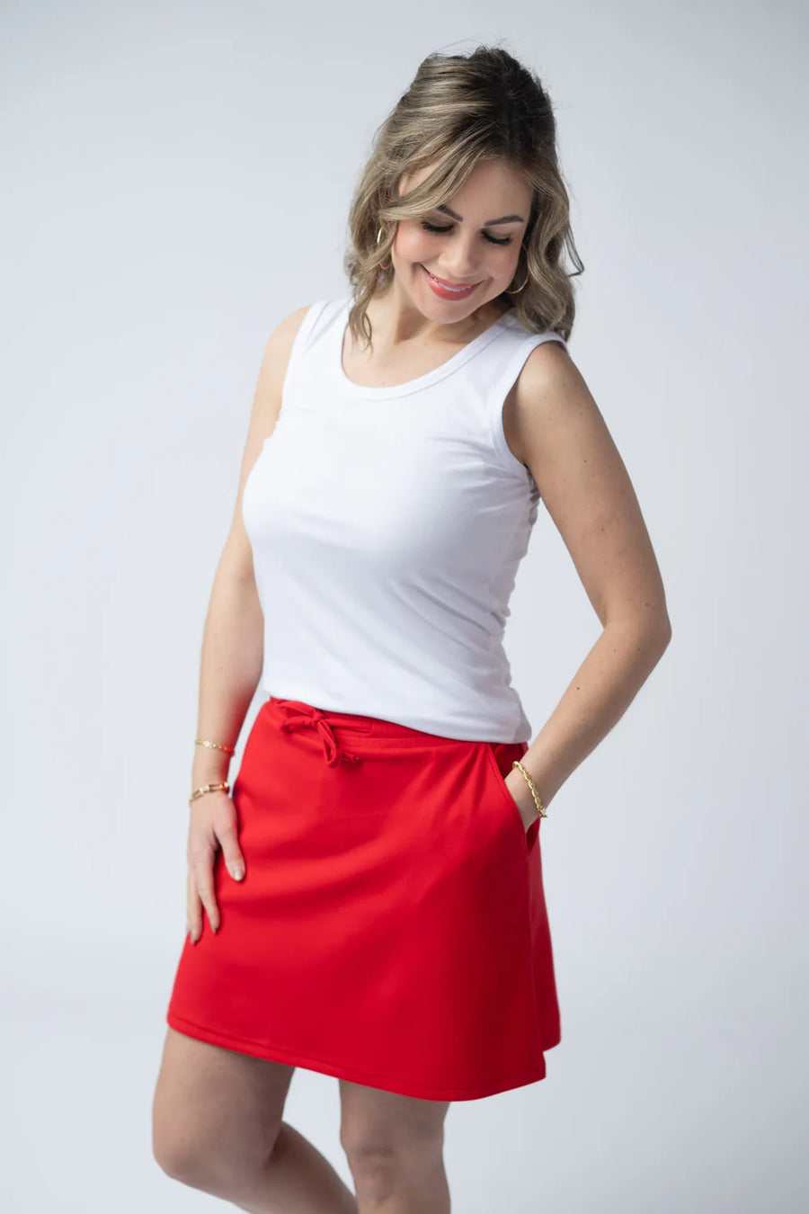 Serena Luxe Skort - Red