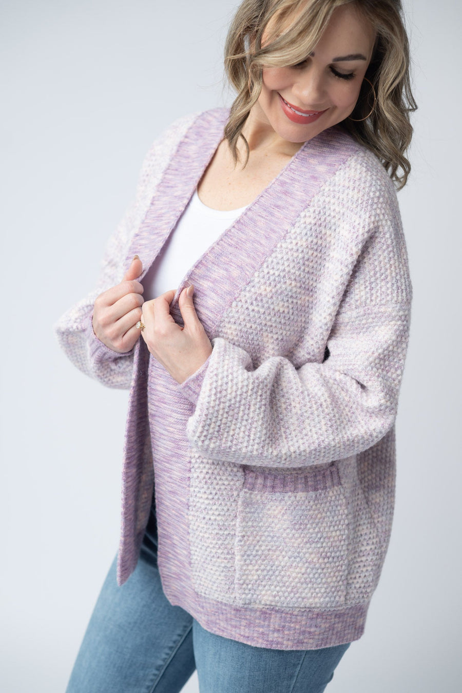WAREHOUSE Kinsley Cardigan - Purple Mix