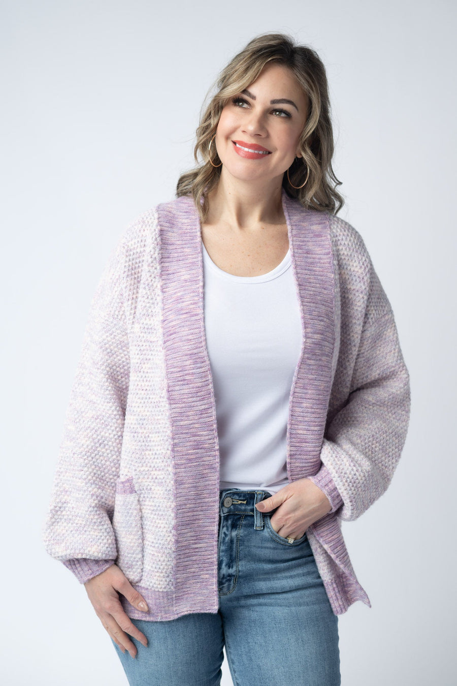 WAREHOUSE Kinsley Cardigan - Purple Mix