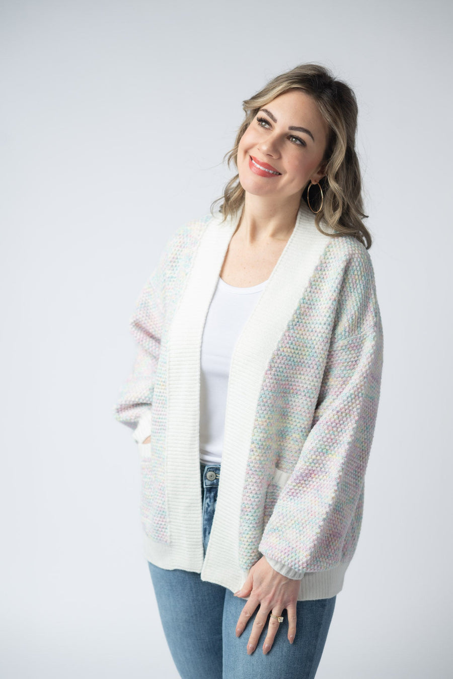 WAREHOUSE Kinsley Cardigan - Bright Pastel Mix