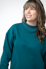 WAREHOUSE ONLY Marley Mock Neck Sweatshirt - Teal