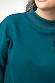 WAREHOUSE ONLY Marley Mock Neck Sweatshirt - Teal