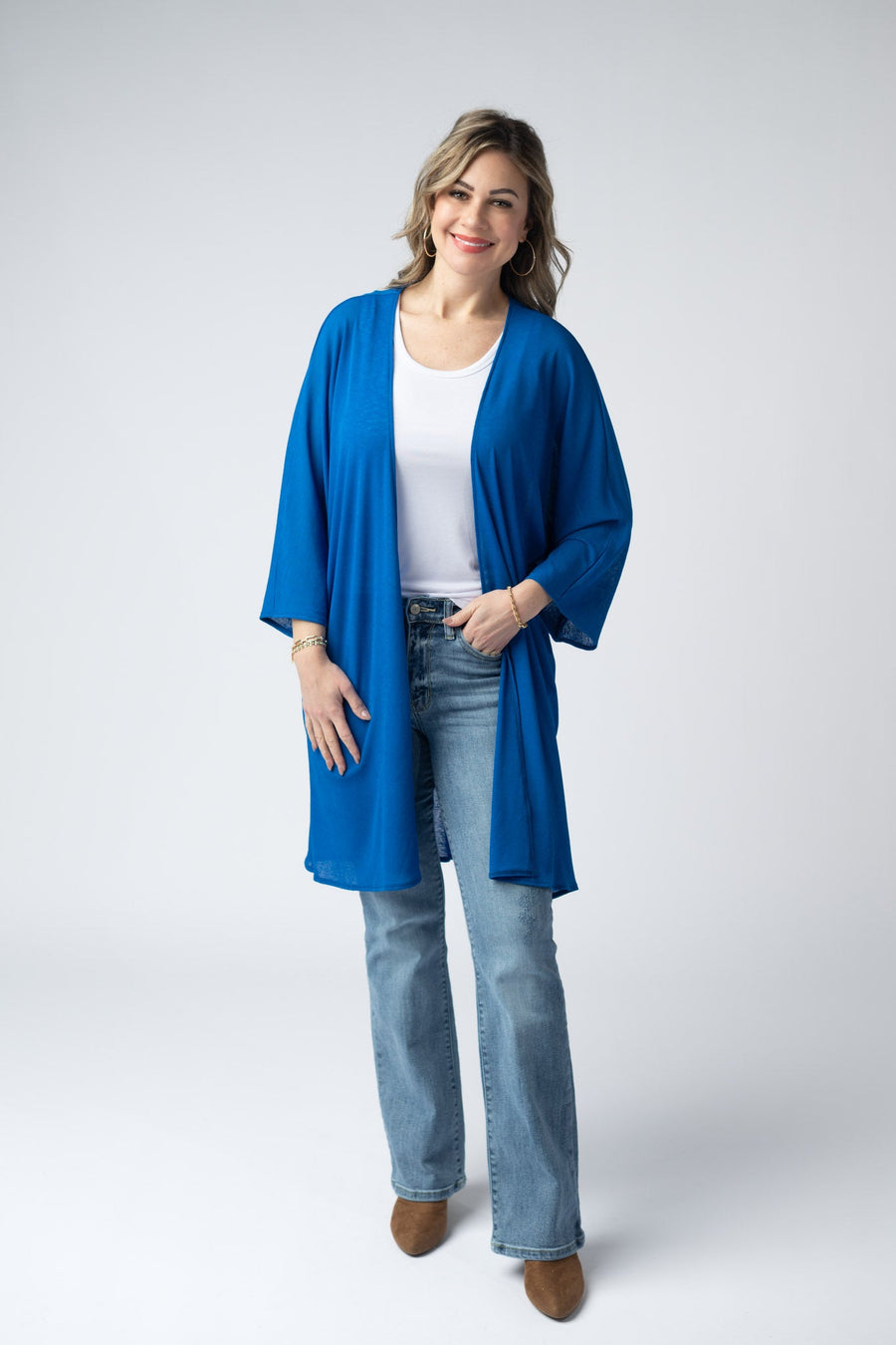 WAREHOUSE ONLY Ellie Cover-Up Kimono - Blue FINAL SALE