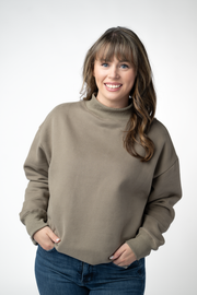 WAREHOUSE ONLY Marley Mock Neck Sweatshirt - Taupe