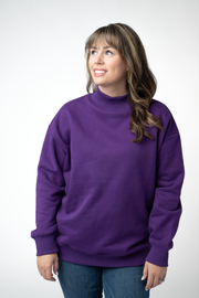 WAREHOUSE ONLY Marley Mock Neck Sweatshirt - Purple
