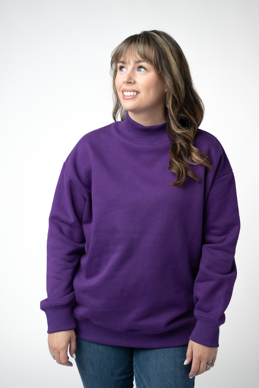 WAREHOUSE ONLY Marley Mock Neck Sweatshirt - Purple