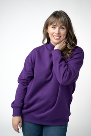 WAREHOUSE ONLY Marley Mock Neck Sweatshirt - Purple