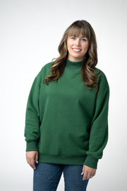 WAREHOUSE ONLY Marley Mock Neck Sweatshirt - Forest Green