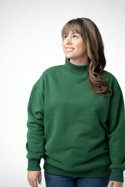 WAREHOUSE ONLY Marley Mock Neck Sweatshirt - Forest Green