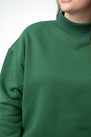 WAREHOUSE ONLY Marley Mock Neck Sweatshirt - Forest Green