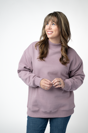 WAREHOUSE ONLY Marley Mock Neck Sweatshirt - Mauve