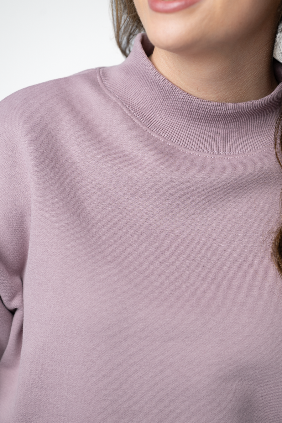 WAREHOUSE ONLY Marley Mock Neck Sweatshirt - Mauve