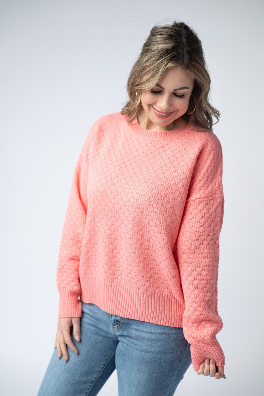 Gianna Pullover Sweater - Coral