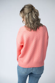 Gianna Pullover Sweater - Coral