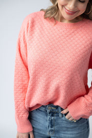Gianna Pullover Sweater - Coral