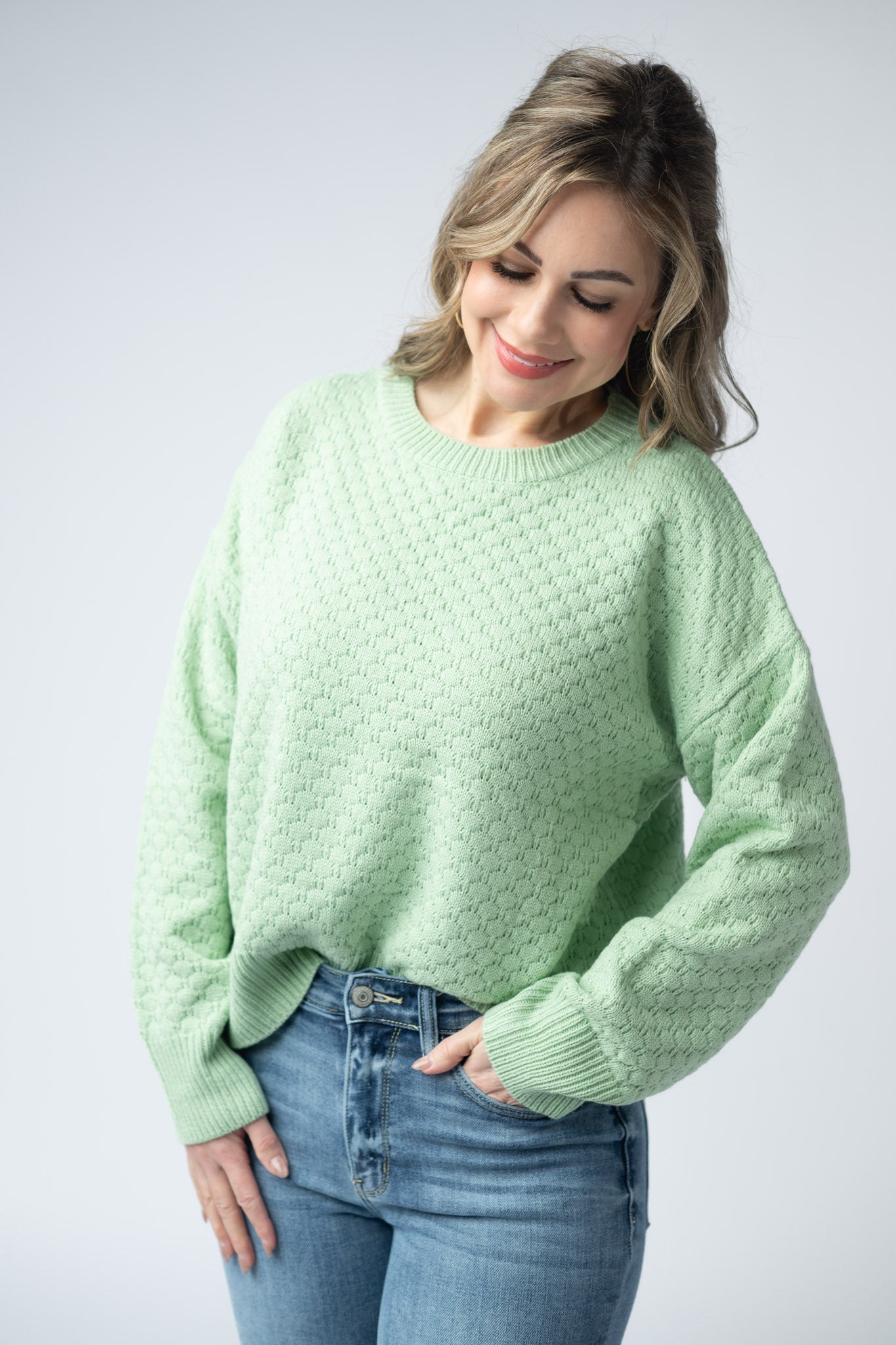 Gianna Pullover Sweater - Spring Sage Green