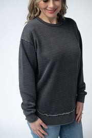 WAREHOUSE Vintage Wash Pullover - Black