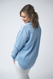 WAREHOUSE Vintage Wash Pullover - Dusty Blue