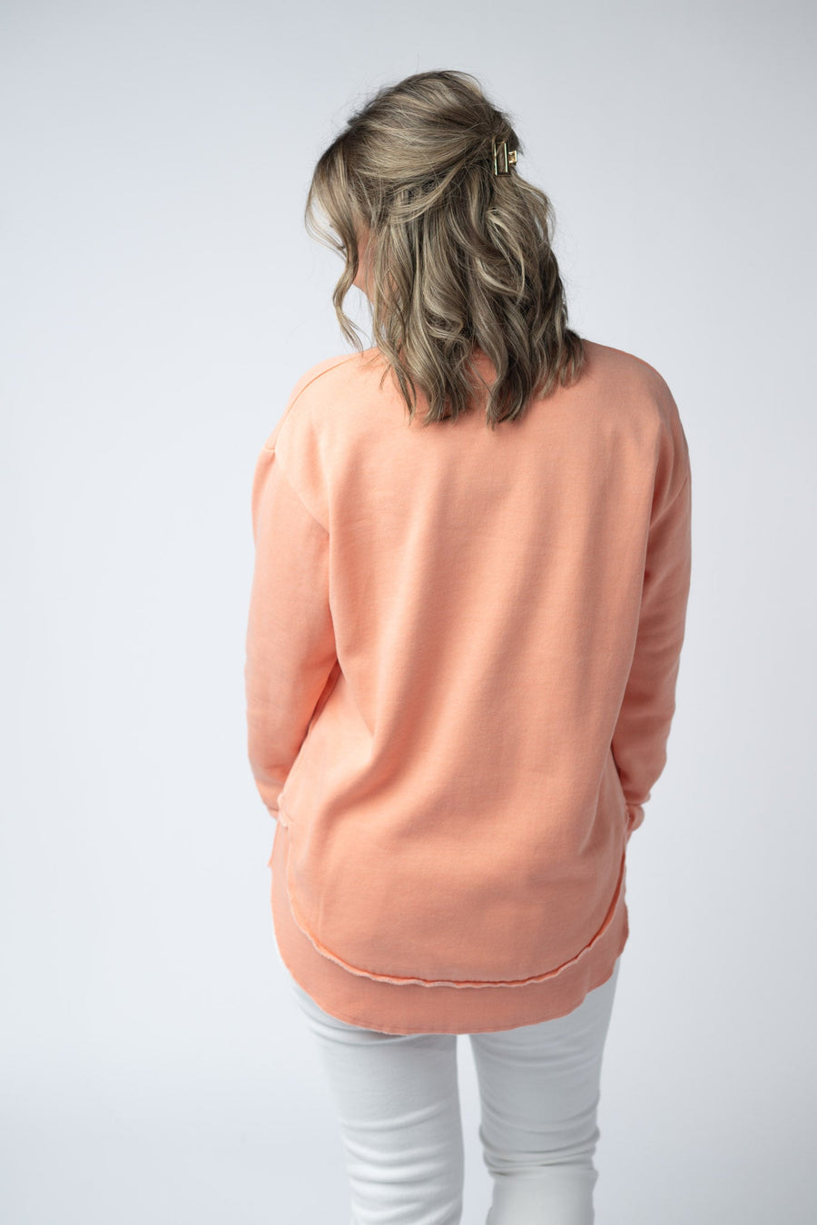 WAREHOUSE Vintage Wash Pullover - Spring Peach